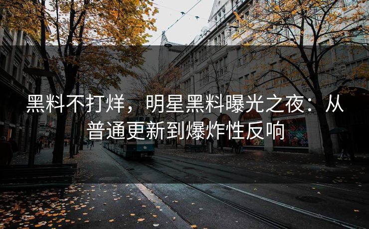 黑料不打烊,明星黑料曝光之夜:从普通更新到爆炸性反响