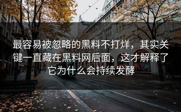 最容易被忽略的黑料不打烊,其实关键一直藏在黑料网后面,这才解释了它为什么会持续发酵