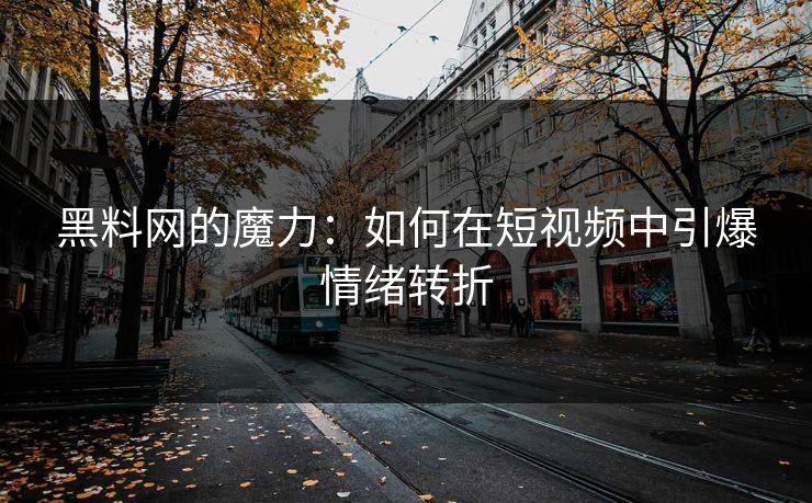 黑料网的魔力:如何在短视频中引爆情绪转折