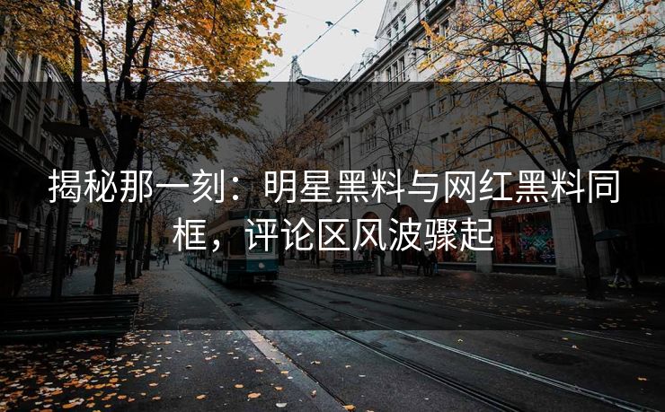 揭秘那一刻:明星黑料与网红黑料同框,评论区风波骤起 揭秘那一刻:明星黑料与网红黑料同框,评论区风波骤起
